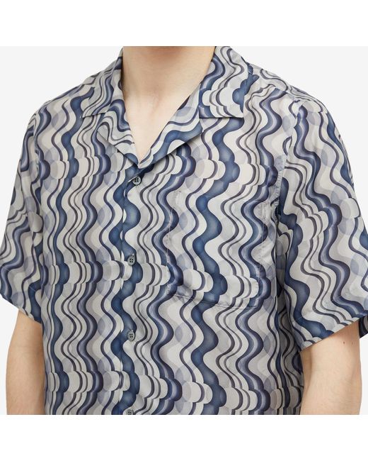 Dries Van Noten Blue Carltone Silk Vacation Shirt for men