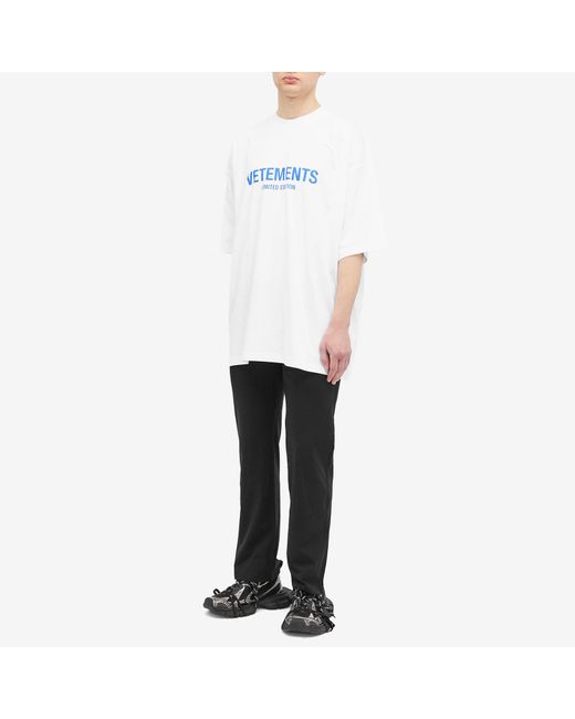 Vetements White Limited Edition Logo T-Shirt for men
