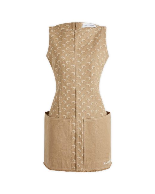 MARINE SERRE Natural Moon Jacquard Twill Mini Dress