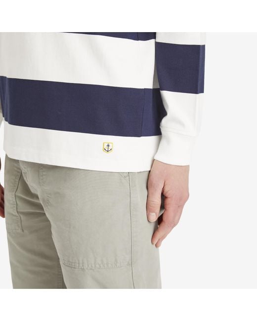 Armor Lux Blue Wide Stripe Long Sleeve T-Shirt for men