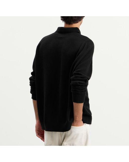 Acne Black Kluxey Light Richard Yak Polo Jumper for men