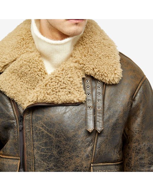 Acne Gray Liana Cracked Shearling Jacket for men