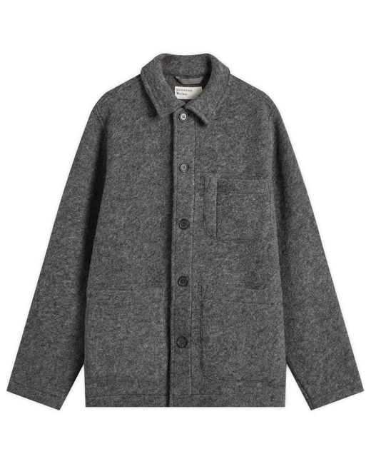 Universal Works Gray Wool Fleece Field Jacket for men