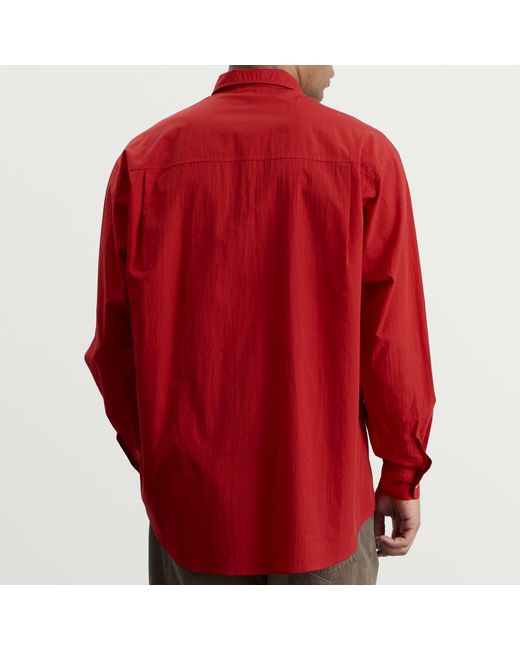 Auralee Red Cotton Lawn Shirt for men