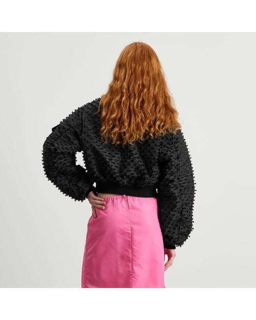 CECILIE BAHNSEN Black Callie Bomber Jacket