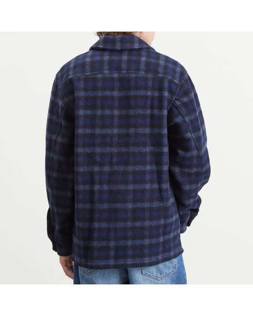 A.P.C. Blue Stanley Check Wool Overshirt for men