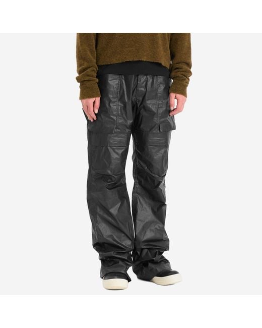 Rick Owens Gray Coated Poplin Stefan Cargo for men