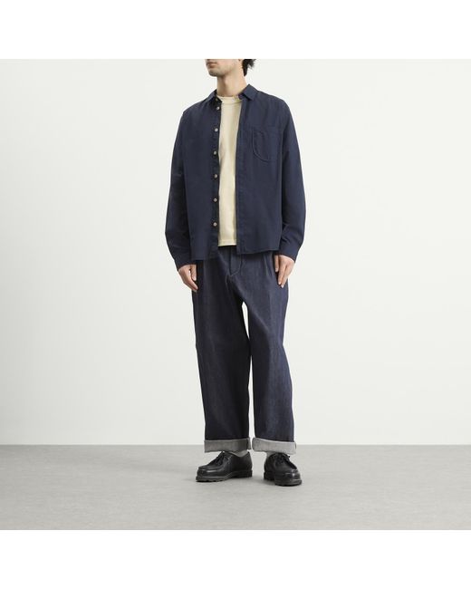 Folk Blue Curve Shirt for men