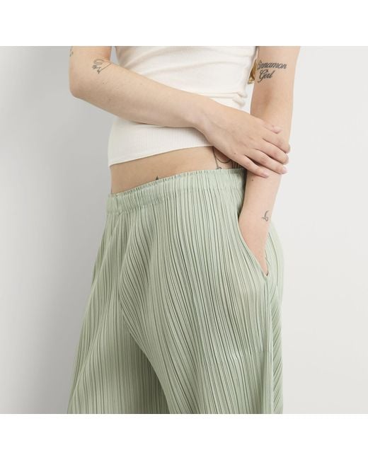 Pleats Please Issey Miyake Green Pleated Trousers