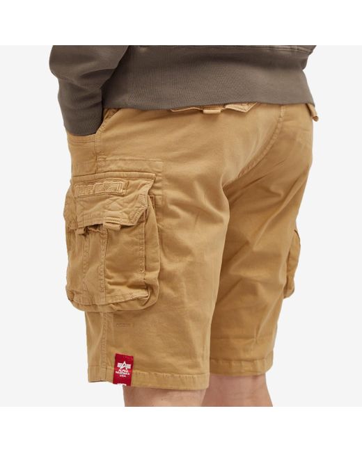 Alpha Industries Brown Crew Shorts for men