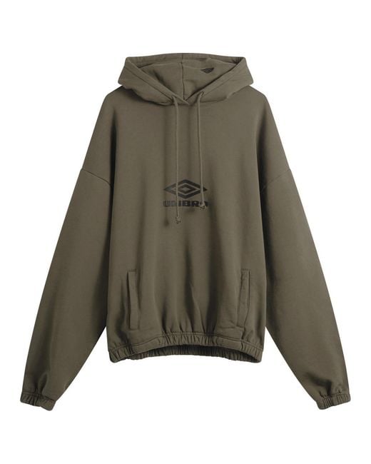 Umbro by Slam Jam Green Og Logo Mask Hoodie for men