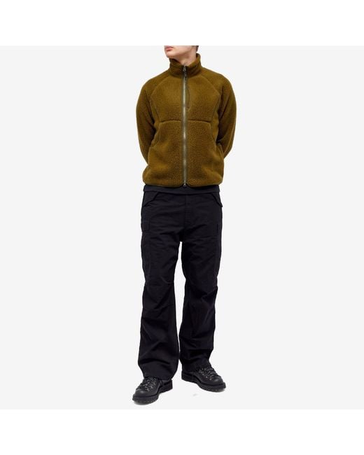 Snow Peak Green Thermal Boa Fleece Jacket for men