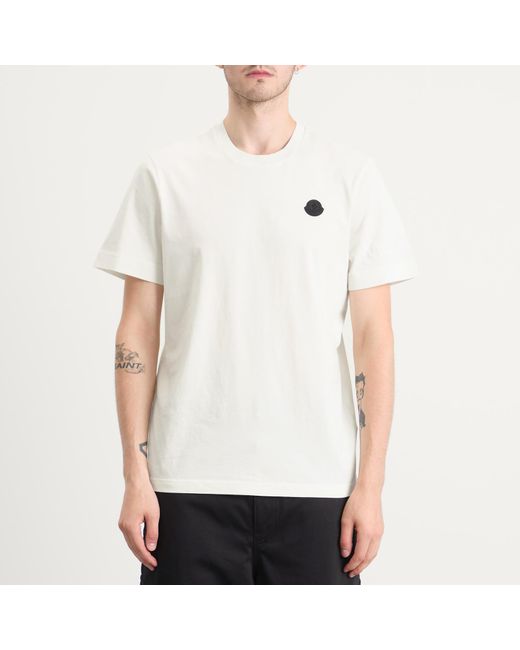 Moncler White Short Sleeve Cotton T-Shirt for men