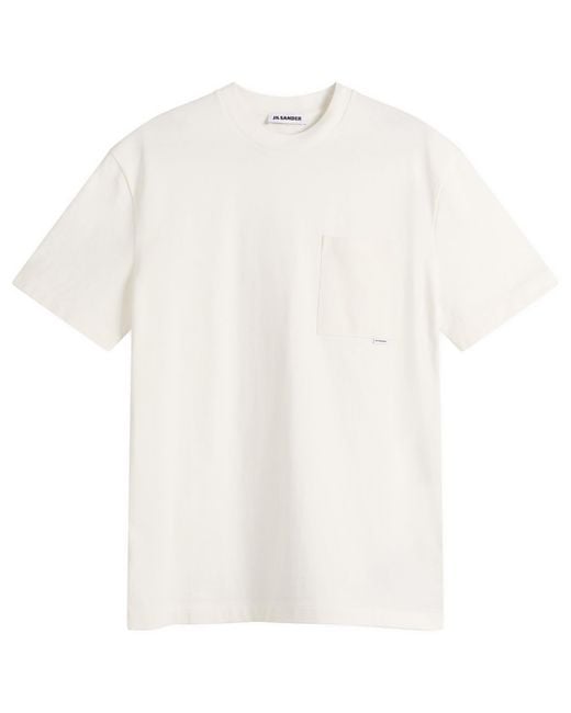 Jil Sander White Jil Logo T-Shirt for men