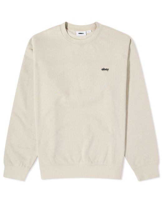 Obey White Always Crew Sweater for men
