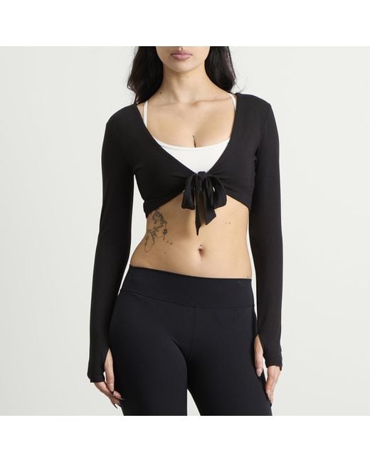 Tala Black Tie Reversible Long Sleeve Top