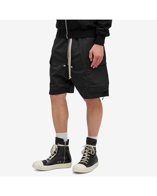 Rick Owens Cotton Nylon Cargo Bela Shorts in Black for Men Rick Owens Cotton Nylon Cargo Bela Shorts in Black for Men