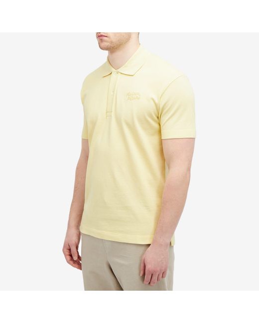 Maison Kitsuné Yellow Handwriting Comfort Polo Shirt for men