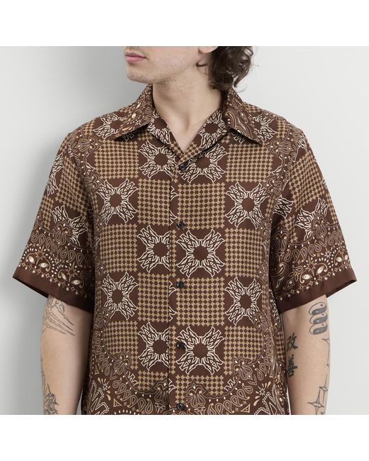 Amiri Brown Ma Check Camp Shirt for men