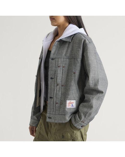 Dime Gray Pleated Denim Jacket