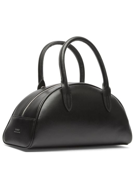 DUNST Black Leather Bowling Bag