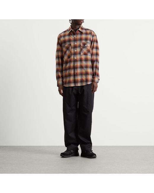 FRIZMWORKS Brown Flannel Check Work Shirt for men