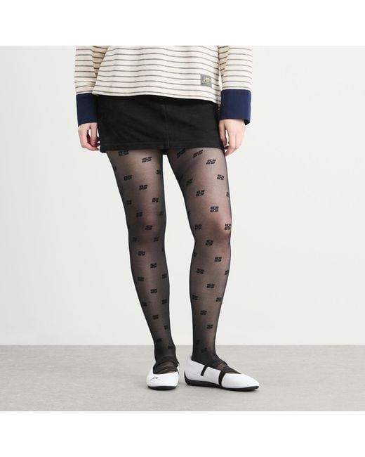 Ganni Butterfly Lace Tights in Blue | Lyst