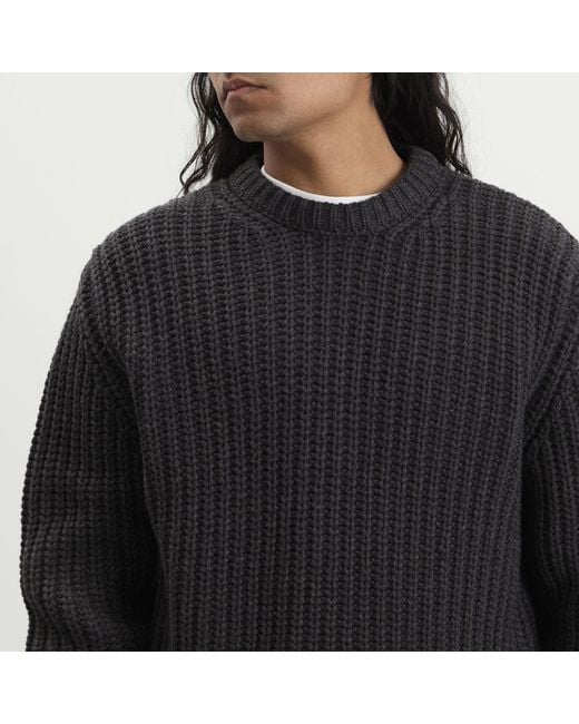 A.P.C. Black Ron Chunky Rib Jumper for men