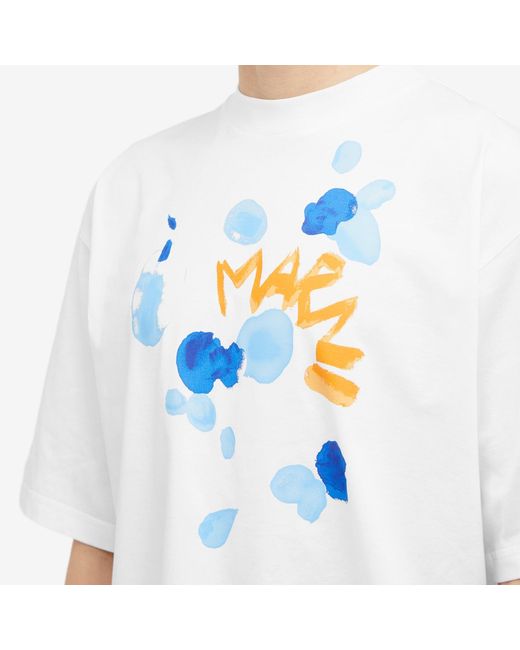 Marni Blue Dripping Print T-Shirt for men