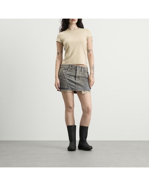 Rick Owens Gray Lana Mini Skirt