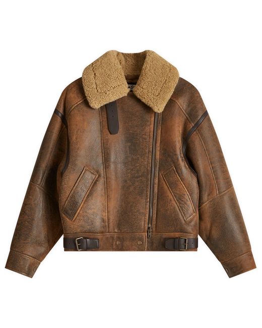 Acne Brown Faux Fur & Shearling Jackets