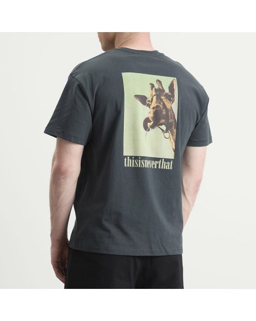 Thisisneverthat Black Giraffe T-Shirt for men