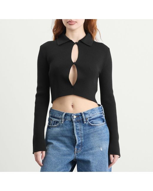 Jil Sander Black Button Front Cardigan