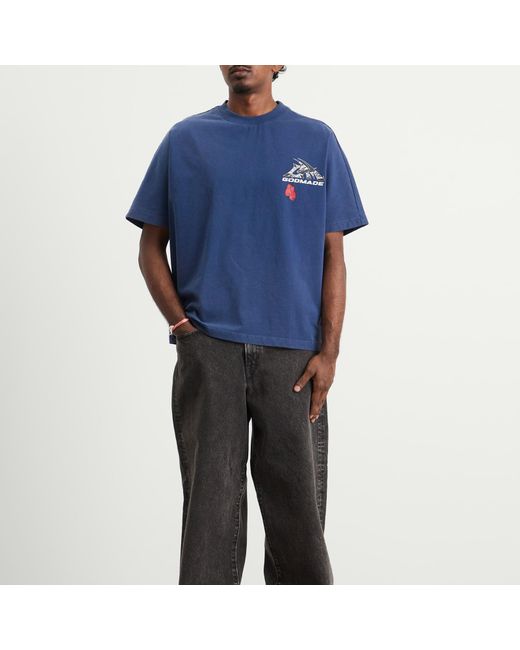 God Made Blue Gm Logo Wrapped T-Shirt for men