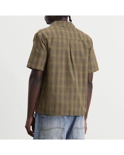 Dime Green Plaid Short Sleeve Shirt for men