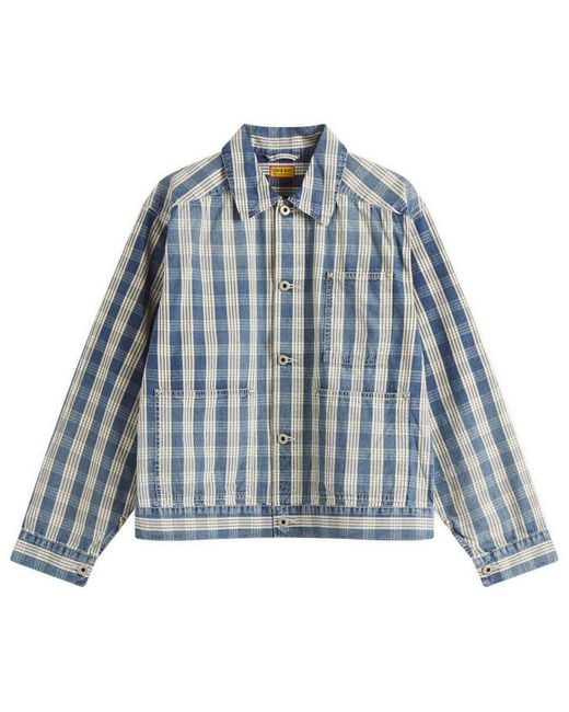 Human Made Blue Checked Work Jacket for men