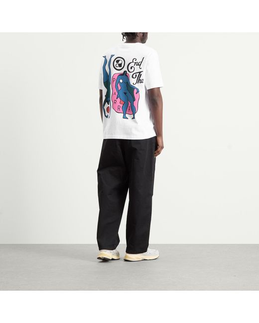 by Parra White End The Loungechair T-Shirt for men