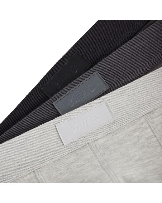 Skims Gray Cotton Boxer Brief 5" for men