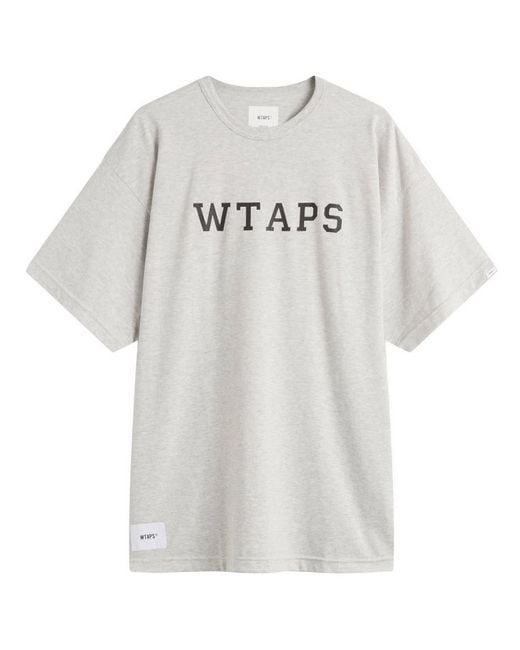 (w)taps Gray Academy Logo T-Shirt for men