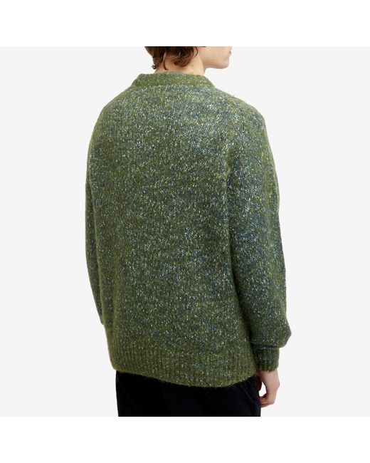 Norse Projects Green Ivar Cotton Alpaca Cable Jumper for men