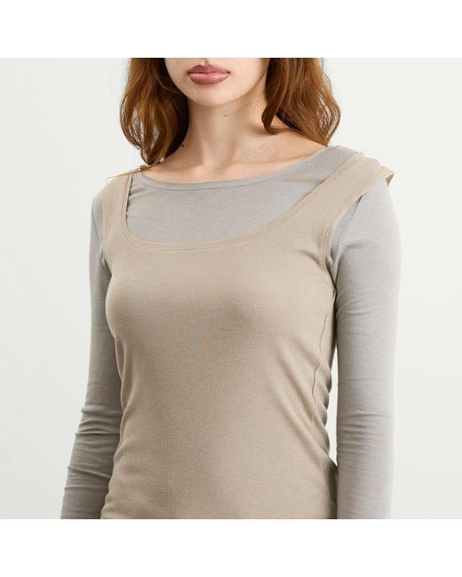 Fruity Booty Gray Double Layer Long Sleeve Top