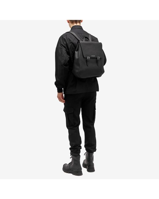 Alexander McQueen Black The Edge Leather Backpack for men