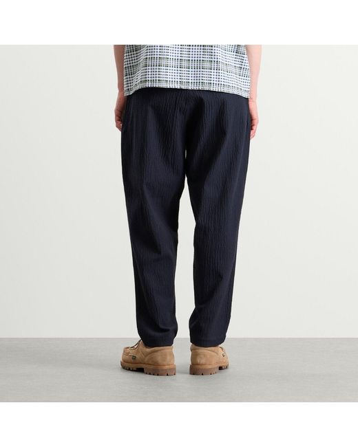 Universal Works Blue Ospina Cotton Pleated Track Pant for men