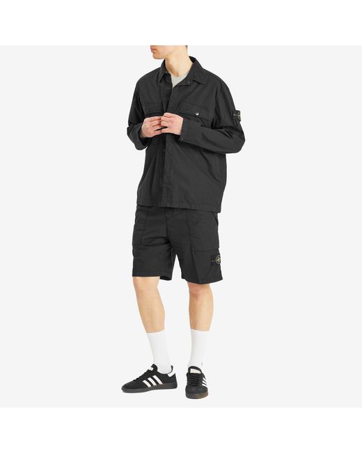 Stone Island Tela Paracadute Shirt Jacket in Black for Men | Lyst
