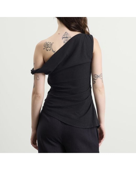 Tala Black Soft Linen Top