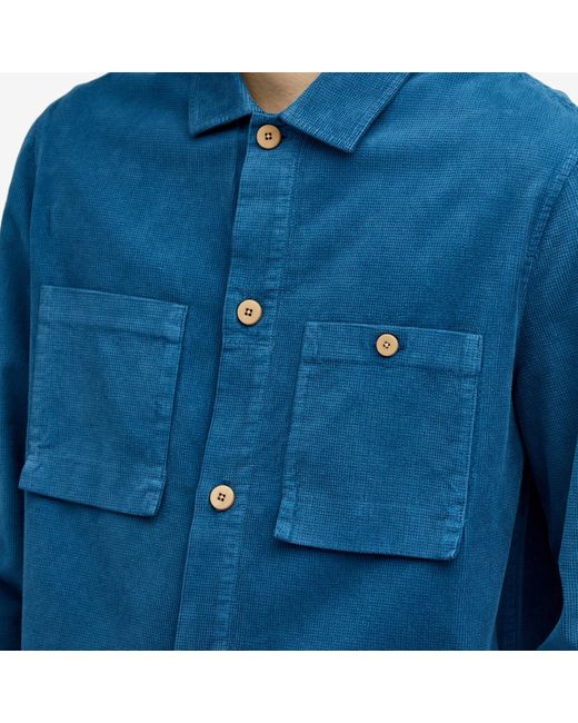 Folk Blue Microcheck Cord Shirt End Exclusive for men