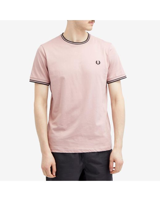 Fred Perry Pink Twin Tipped T-Shirt for men
