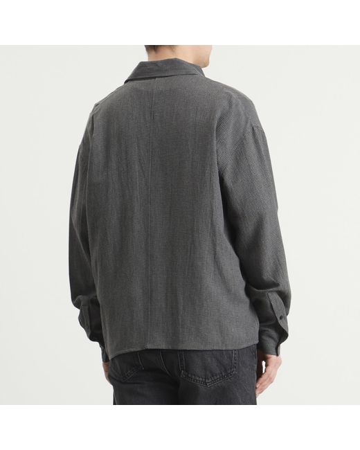 Won Hundred Gray Mazza Micro Check Shirt for men