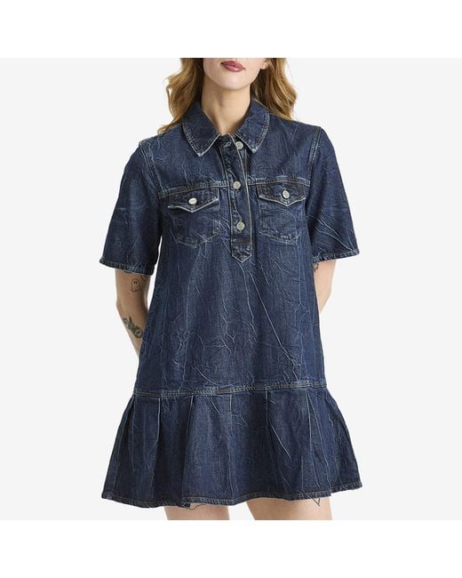 Ganni Blue Denim Mini Dress