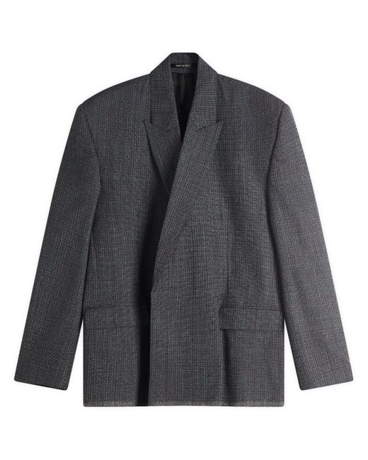 Balenciaga Gray Shadow Check Tailored Jacket for men
